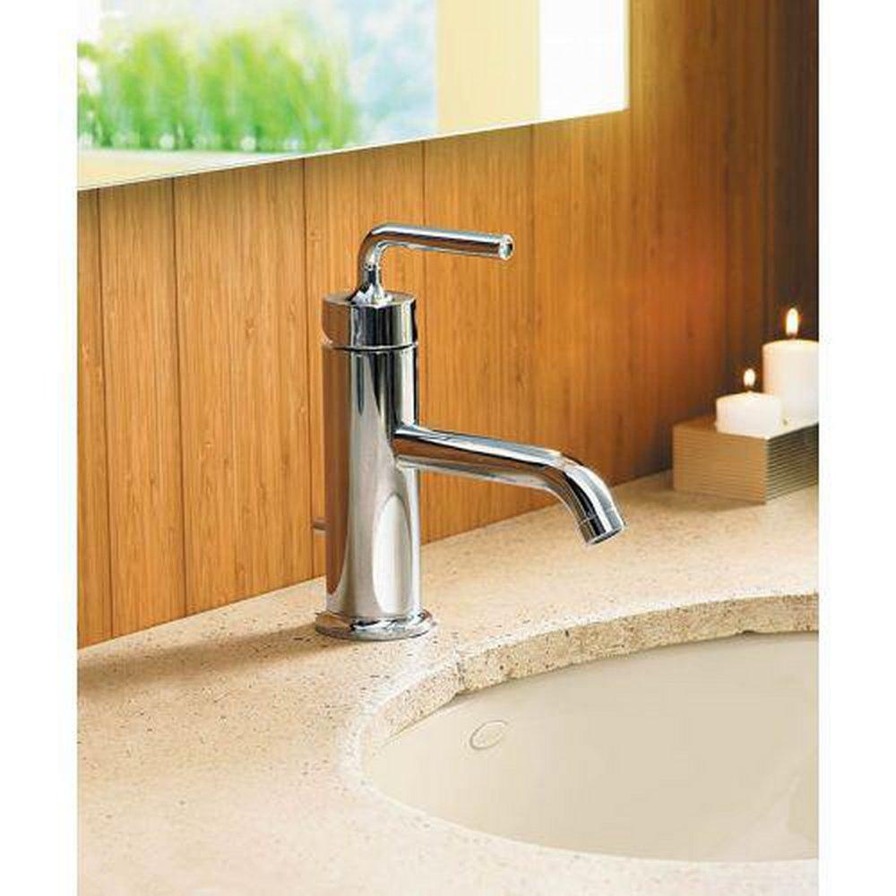 KOHLER Vibrant&reg; Polished Nickel Single Handle Monoblock Bathroom Sink Faucet 