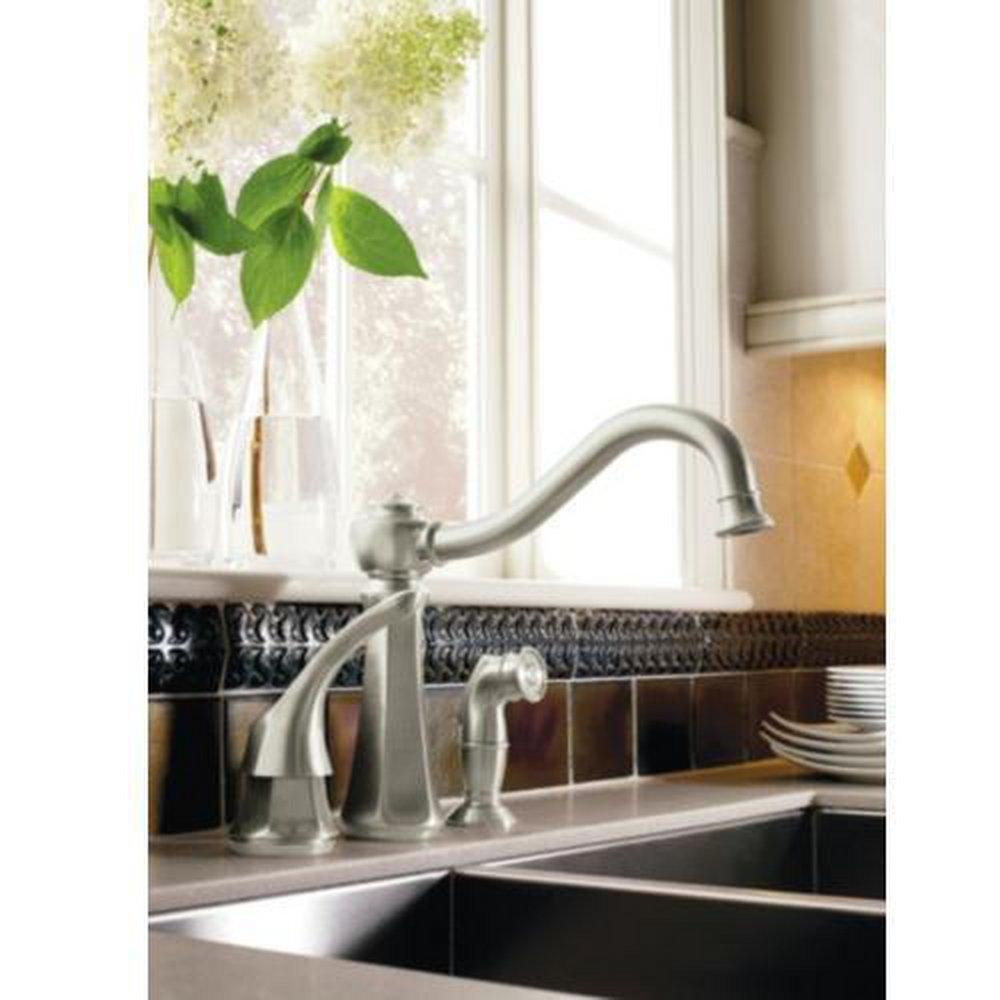 Polished Chrome *NLA California Energy Commission Registered Lead Law Compliant 1.5 1 Handle Kitchen Faucet With S/ 