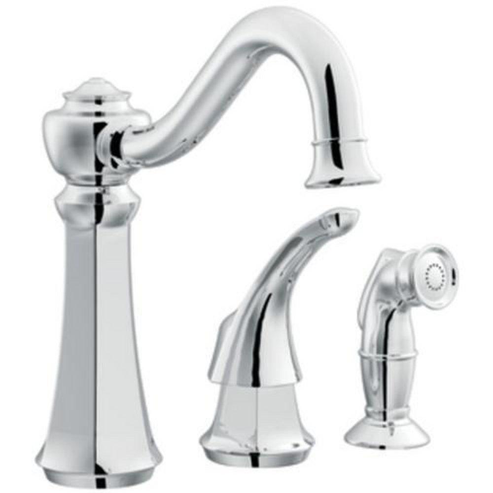 Polished Chrome *NLA California Energy Commission Registered Lead Law Compliant 1.5 1 Handle Kitchen Faucet With S/ 