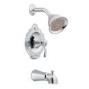 2.5 gpm Pressure Balancing Bath and Shower Faucet Trim with Diverter Spout and Metal Single Lever Handle in Polished Chrome