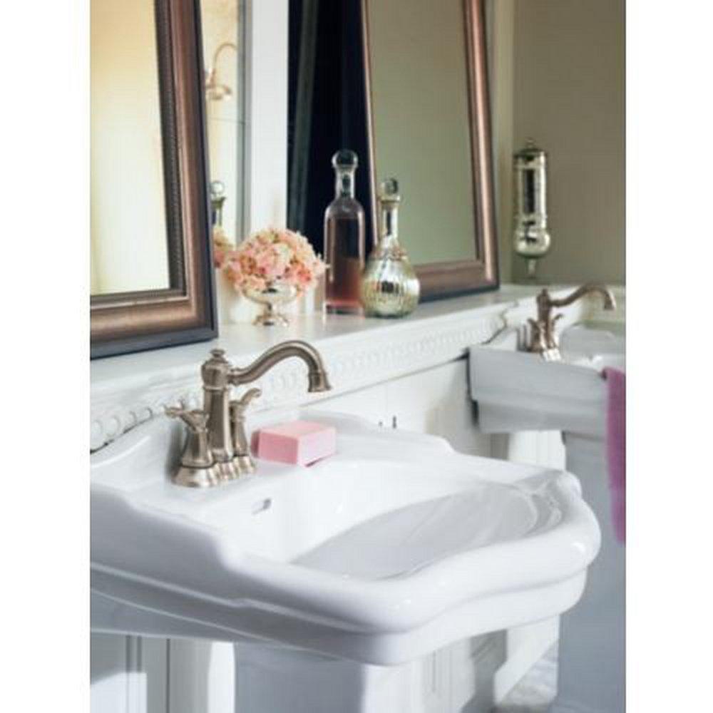 Moen Oil Rubbed Bronze 1.5 gpm Centerset Bathroom Faucet with Double Lever Handle 