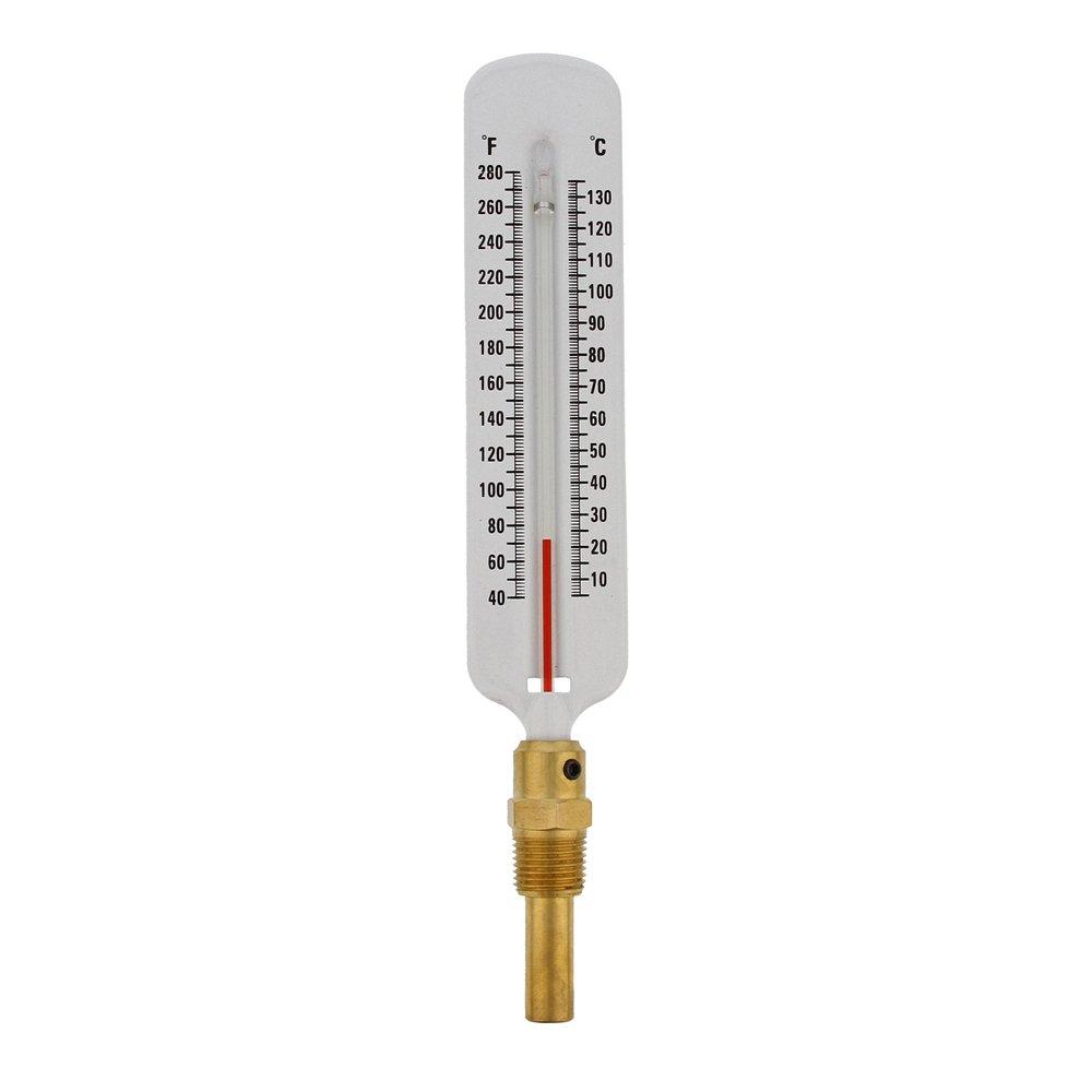 Jones Stephens Brass Straight Thermometer 