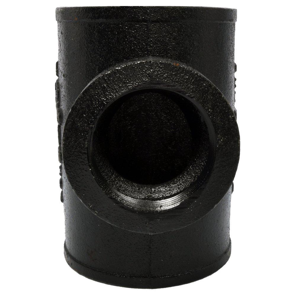 Black Spigot x Spigot x FNPT NH-119 Domestic Cast Iron Sanitary Tee 
