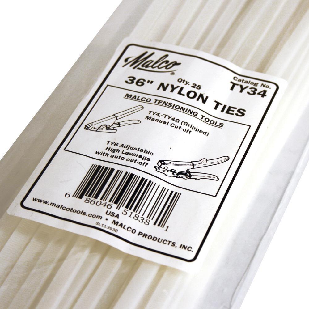 Malco White Cable Tie in White (Pack of 25) 