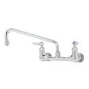 Double Pantry Faucet, Wall Mount, 8" Centers, 12" Swing Nozzle, Spring Checks