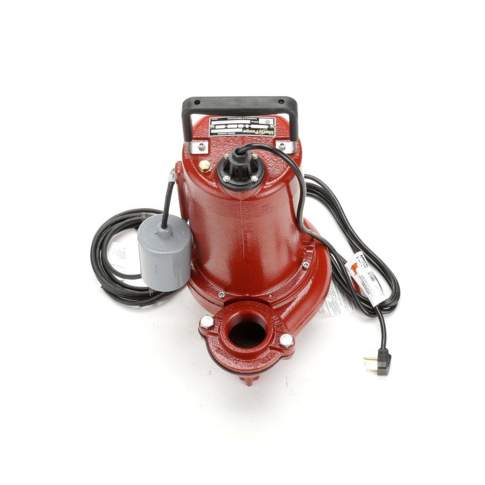 Liberty Pumps Red 115V Single Phase Cast Iron Automatic Discharge Sewage Pump with 10 ft. Cord 