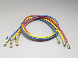 36 in. 1/4 in. Hose Set R/Y/B with Compact Ball Valve End