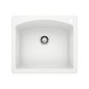 25 x 22 in. 1 Hole Composite Single Bowl Dual Mount Kitchen Sink in White