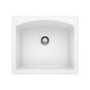 BLANCO White 25 x 22 in. 1 Hole Composite Single Bowl Dual Mount Kitchen Sink 