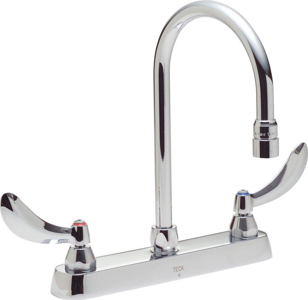 Delta Faucet Chrome Two Handle Lever Deck Mount Service Faucet 