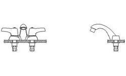 Two Handle Centerset Bathroom Sink Faucet in Chrome