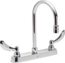 Delta Faucet Polished Chrome Two Handle Wristblade Deck Mount Service Faucet 
