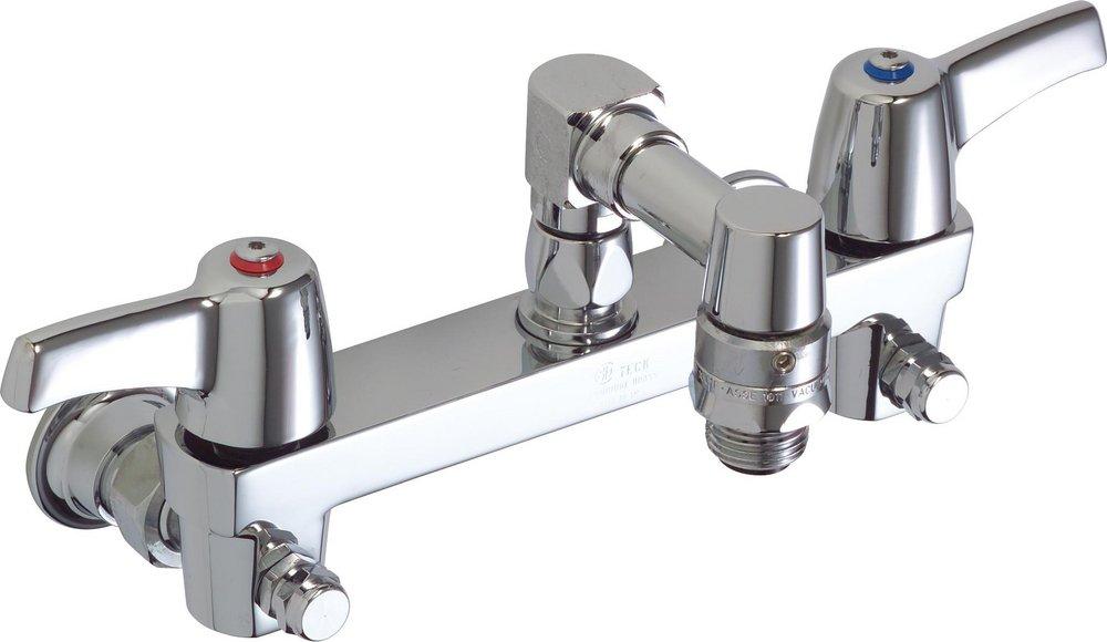 Delta Faucet Rough Chrome Two Handle Lever Wall Mount Service Faucet 