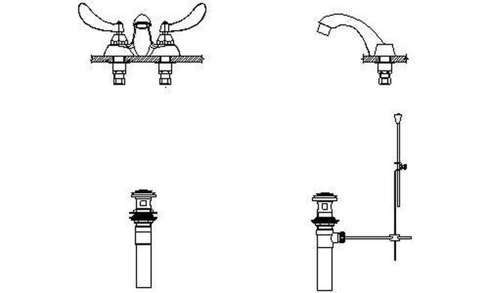 1.5 gpm Two Handle Bathroom Sink Faucet in Chrome 