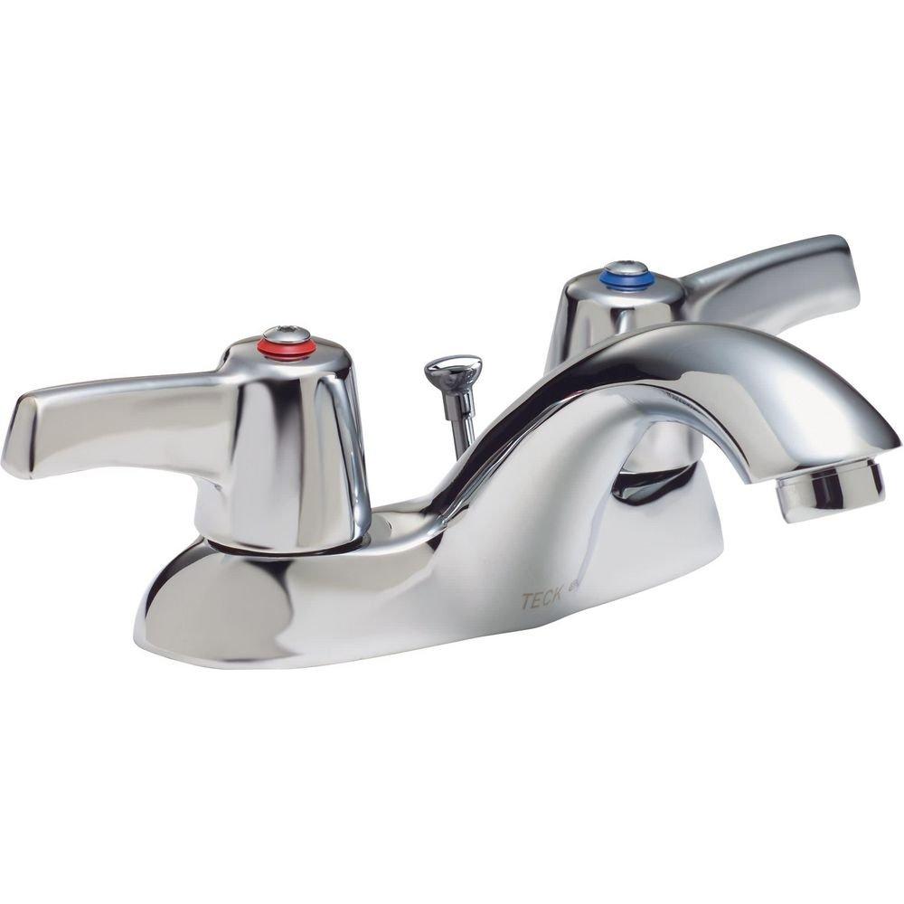 Two Handle Centerset Bathroom Sink Faucet in Chrome 