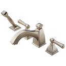 18.5 gpm 4-Hole Roman Tub Trim with Hand Shower and Double Lever Handle in Brilliance Brushed Nickel (Trim Only)