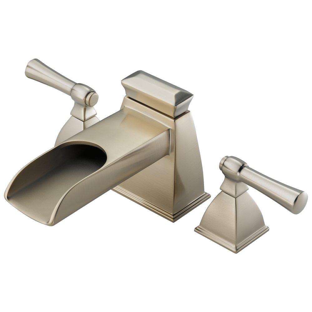 Brizo Brushed Nickel 3-Hole Deckmount Roman Tub Faucet with Double Lever Metal Handle (Trim Only) 