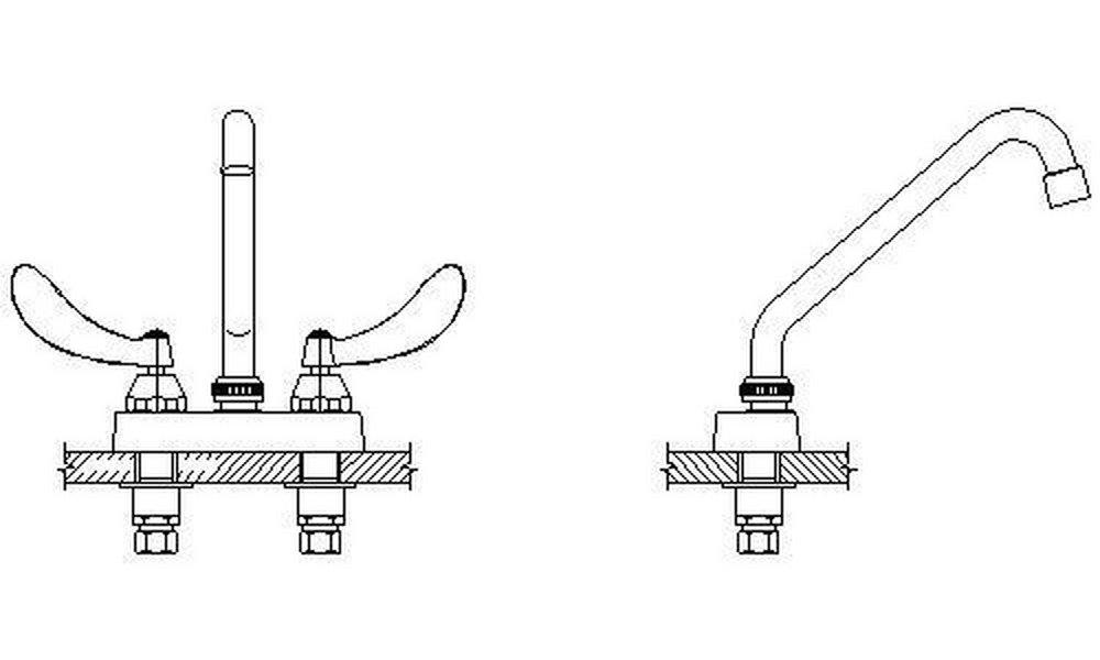 Delta Faucet Chrome Two Handle Centerset Bathroom Sink Faucet Wristblade Handle 