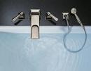 Brizo Brushed Nickel Double Lever Handle Roman Tub Trim with Hand Shower (Trim Only) 