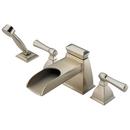 Double Lever Handle Roman Tub Trim with Hand Shower in Brilliance Brushed Nickel (Trim Only)