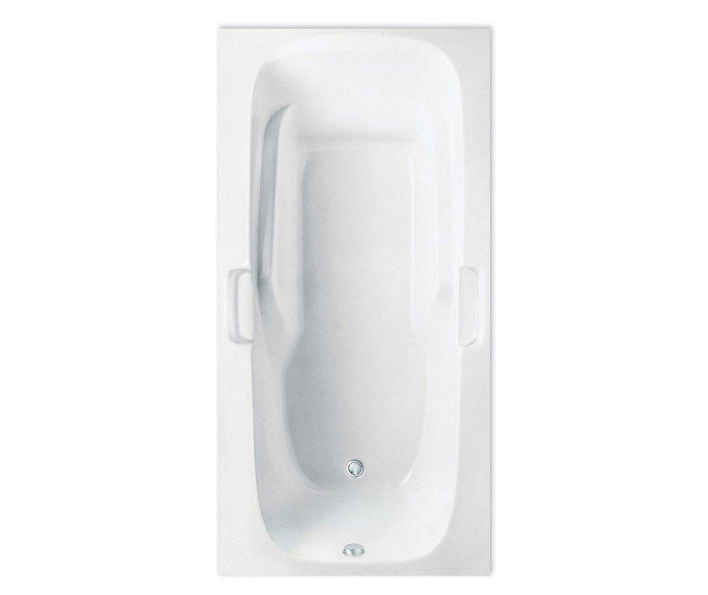 Aquatic White 60 x 49-1/4 in. Soaker Drop-In Bathtub with Center Drain 