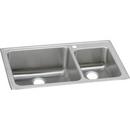 Elkay Lustrous Satin 37X23 Three Hole Double Bowl SINK Gourmet Stainless Steel 