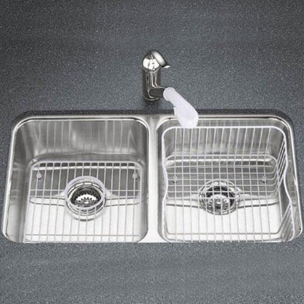 KOHLER Stainless Steel 31-1/2 x 18 in. No Hole Double Bowl Undermount Kitchen Sink 