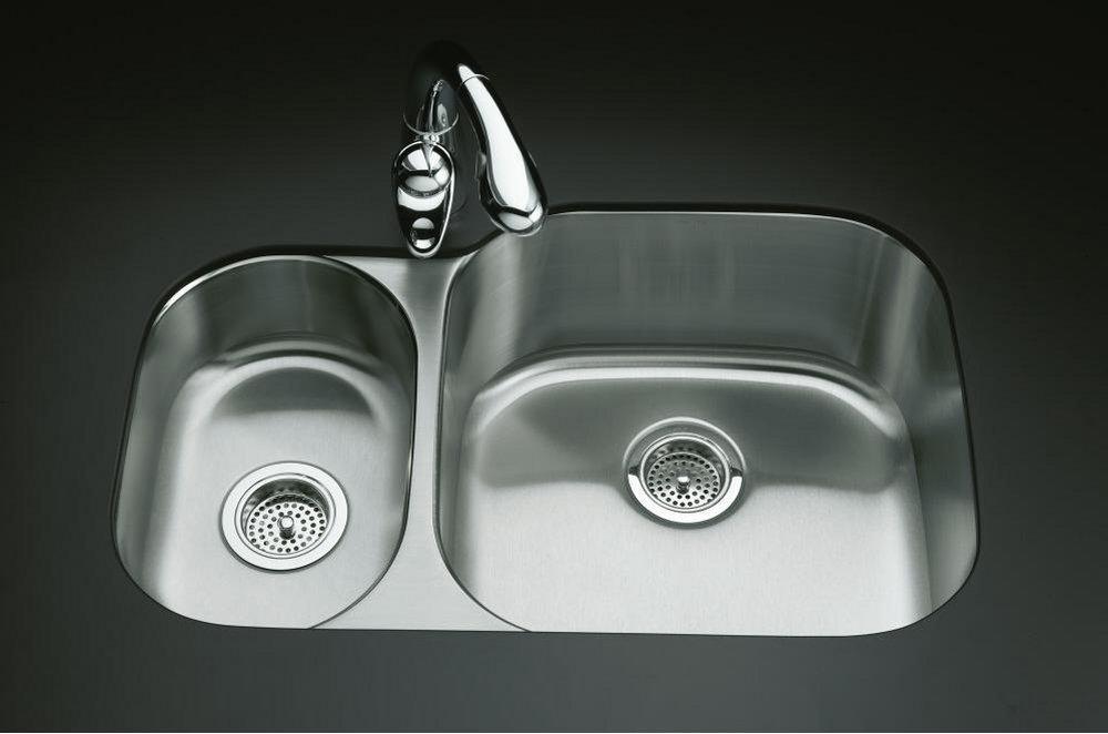 KOHLER Stainless Steel 2-Bowl Undercounter Kitchen Sink 