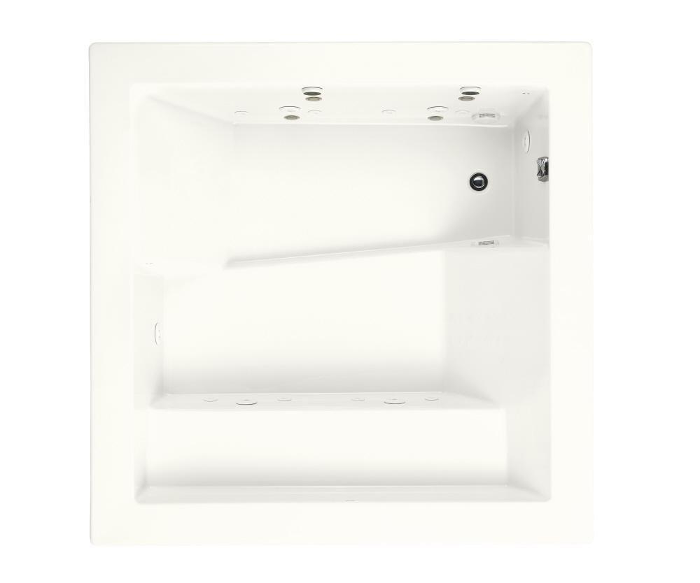 KOHLER White 69 x 69 in. Whirlpool Drop-In Bathtub with Reversible Drain 