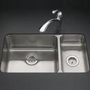 31-1/2 x 18 in. No Hole Stainless Steel Double Bowl Undermount Kitchen Sink