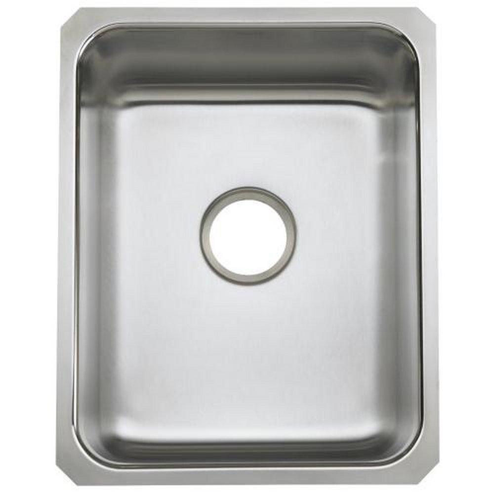 KOHLER Stainless Steel 15-3/4 x 20-3/8 in. No Hole Single Bowl Undermount Kitchen Sink 