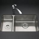 31-1/2 x 18 in. No Hole Stainless Steel Double Bowl Undermount Kitchen Sink