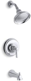 Pressure Balancing Bath and Shower Faucet Trim with Diverter Spout and Single Lever Handle in Polished Chrome (Less Valve)
