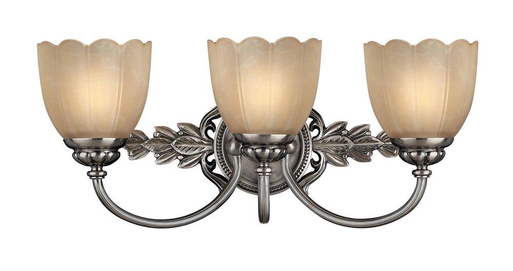 Hinkley Polished Antique Nickel 75W 3-Light Bath Light 