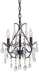 Minka Lavery Castlewood Walnut&trade; with Silver Highlights 18-1/4 in. 60 W 3-Light Candelabra Chandelier 