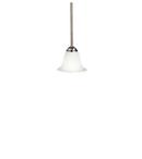 100 W 1-Light Medium Pendant with Etched Seedy in Brushed Nickel