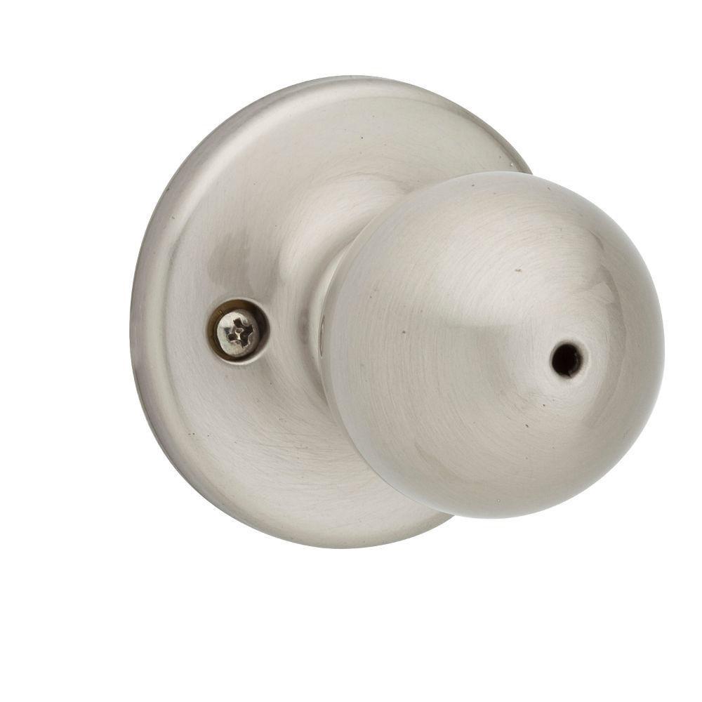 Kwikset Satin Nickel 2-3/4 in. Privacy Door Knob 