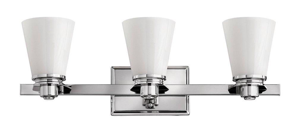 Hinkley Chrome 75W 3-Light Bath Vanity Fixture 