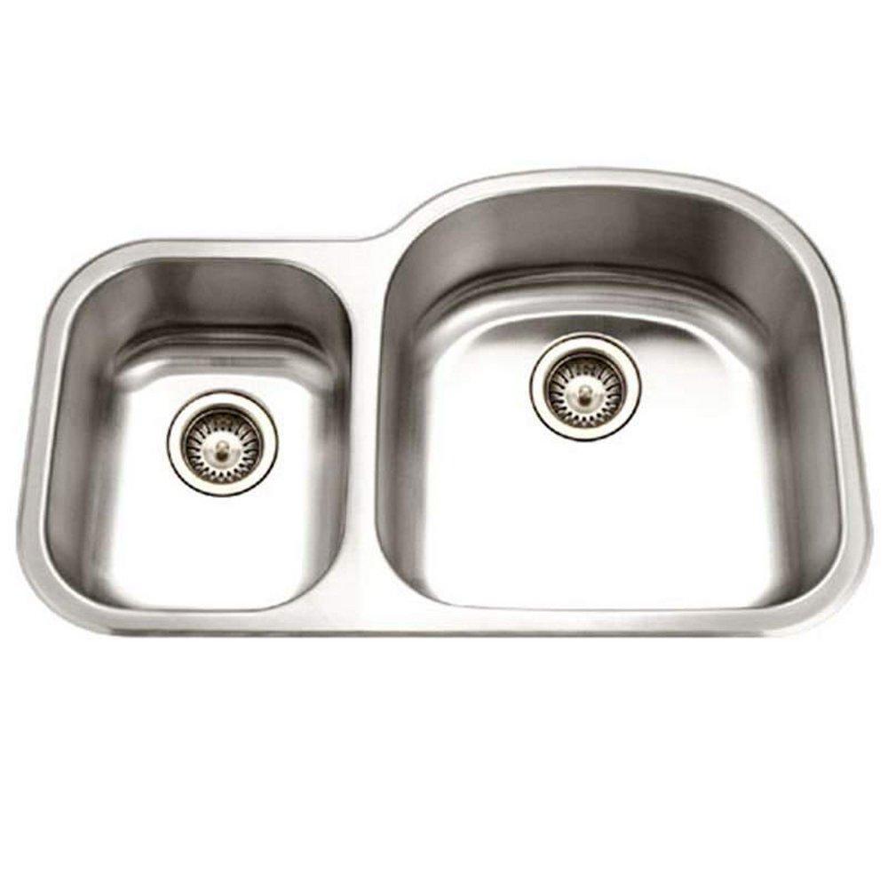 32 X 22 Stainless Steel Undercounter Overall Size Double BOWL SINK 