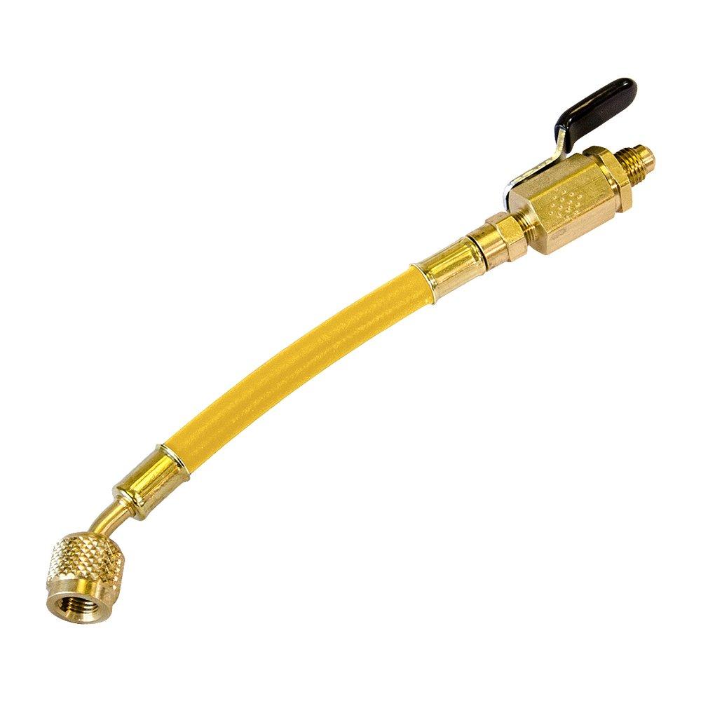 JB Industries Yellow 6 in. Charging Hose with Ball Valve 