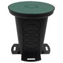 Polylok Black 12 in. Polypropylene Round Distribution Box with Solid Cover 