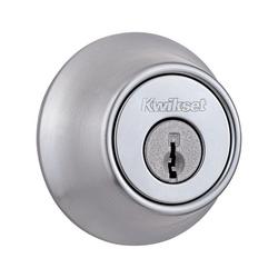 Single Cylinder Deadbolt Lock in Satin Chrome