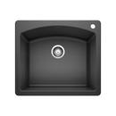 25 x 22 in. 1 Hole Composite Single Bowl Dual Mount Kitchen Sink in Anthracite