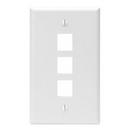 1-Gang 3-Port Wall Plate in White