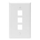 LEVITON White 1-Gang 3-Port Wall Plate 