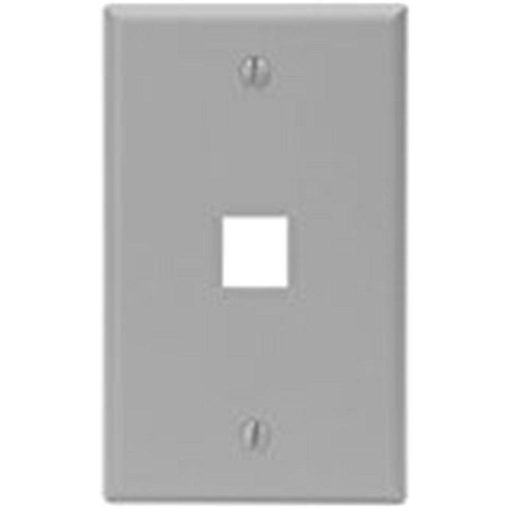 LEVITON White 1-Gang 4-Port Wall Plate 