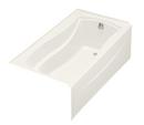 66 in. x 36 in. Soaker Alcove Bathtub with Right Drain in Biscuit