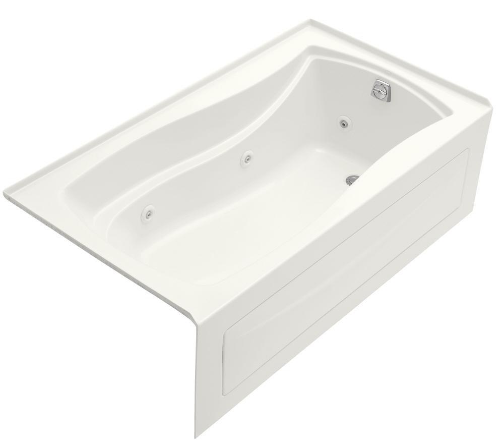 KOHLER 66 in. x 36 in. Whirlpool Alcove Bathtub with Right Drain in White Ferguson