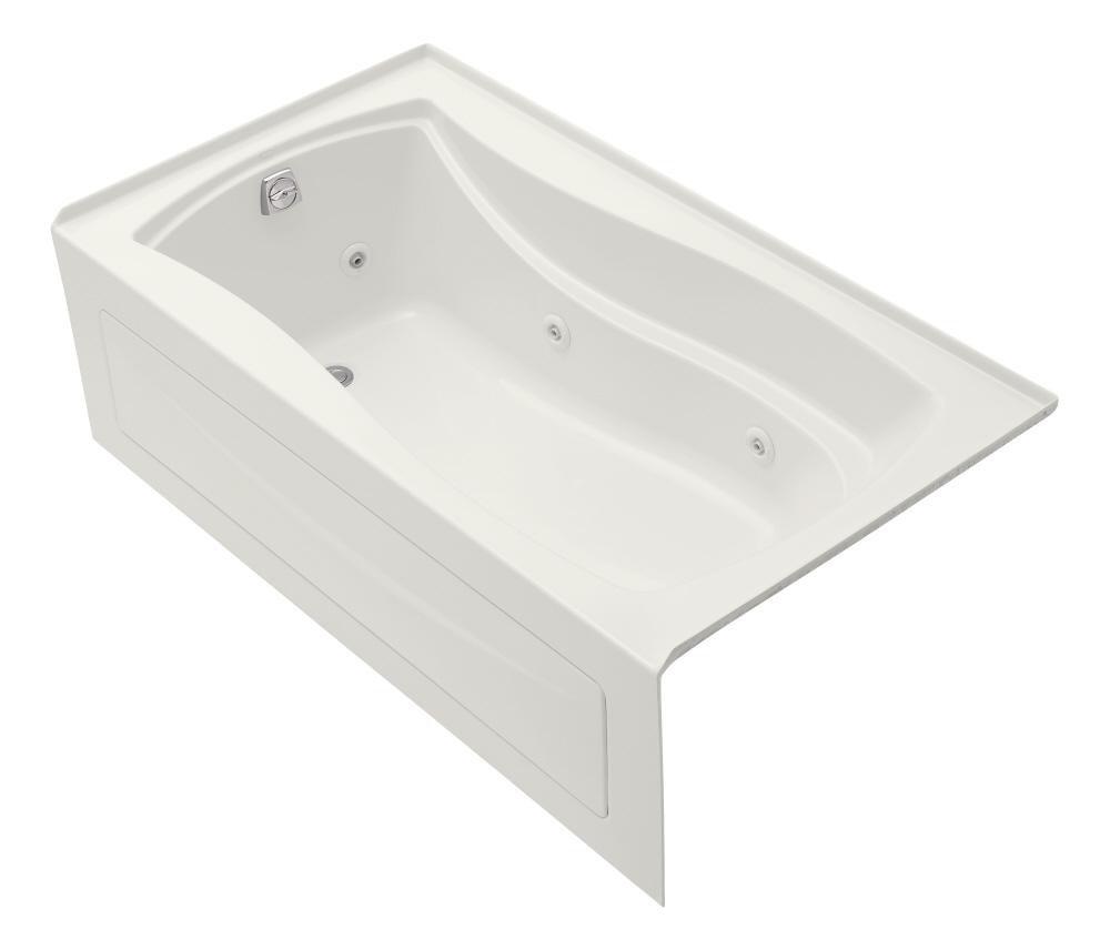 KOHLER White 66 x 35-7/8 in. Whirlpool Drop-In Bathtub with Left Drain 