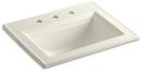 22-3/4 x 18 in. Rectangular Drop-in Bathroom Sink in Biscuit